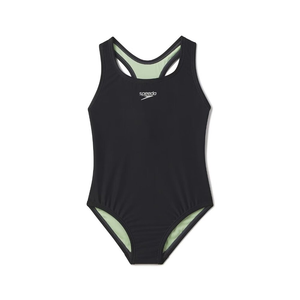 Solid Racerback One Piece Girl's Swimsuit